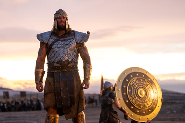 House of David - Goliath standing with shield behind him