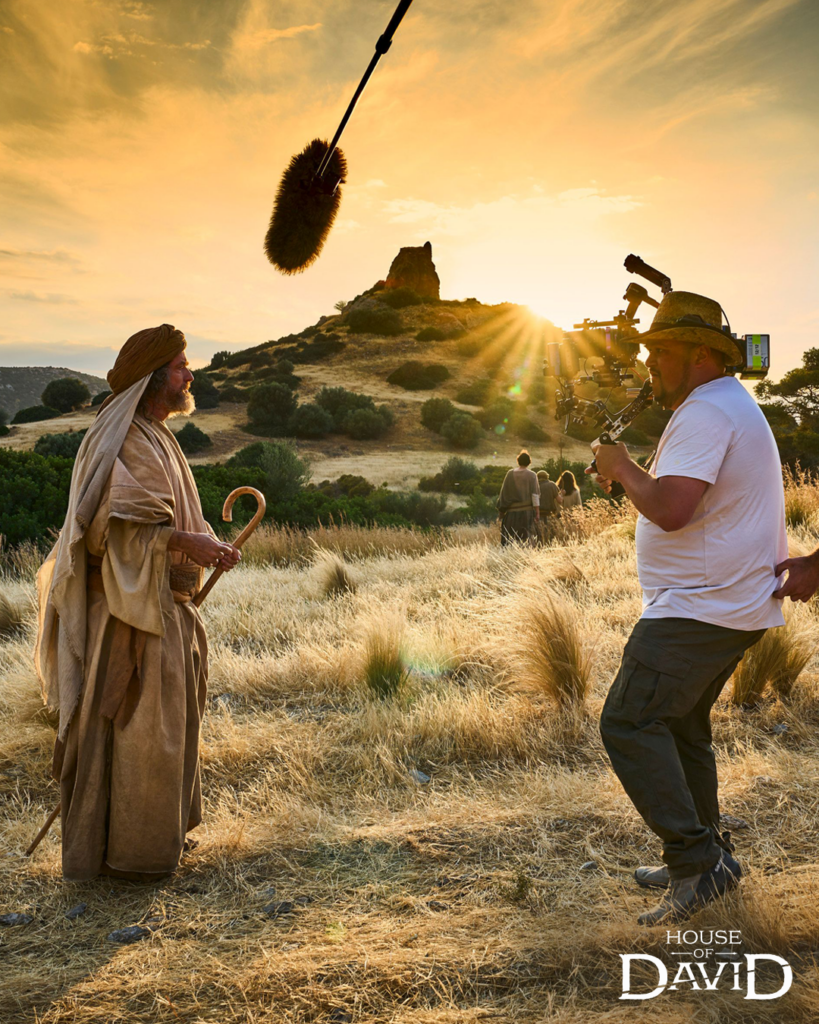 House of David - Behind the scenes photo with Jesse and a camera man